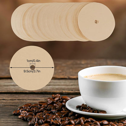 300Pcs Percolator Coffee Filter, 3.75In Unbleached Disposable Coffee Filter | Natural Wood Pulp, Tear Resistant, Fits 3.75In Percolator Coffee Pot and Flat Baskets, Home Office Camping Use2