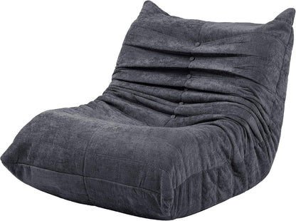 Bean Bag Sofa Chair, Faux Fur Floor Lounger with High-Density Memory Foam Filling, Comfy Armless Lazy Sofa for Living Room, Bedroom, Dorm & Reading Room, No Assembly Required, Black7