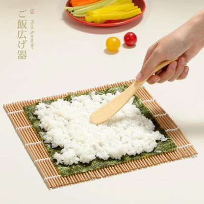 Bamboo Sushi Making Kit 9 in 1 for Sushi Beginners | with 2 Sushi Rolling Mats, 5 Pairs of Chopsticks, 1 Paddle, 1 Spreader, 1 Beginner Guide PDF, Sushi Kit, Bamboo Sushi Mat3