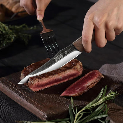 7" Meat Cleaver Knife, Ultra Sharp Chopper Vegetable Knives & Steak Knives Set of 6, Sharp 4.5" Non Serrated Steak Knife Set7