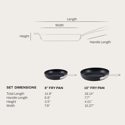 All-Clad HA1 Expert Nonstick, 2-Piece Fry Pans Set, Induction Ready | 8" and 10" Frying Pans Set, Scratch-Resistant Exterior, Dishwasher Safe, Oven Safe up to 500°F2