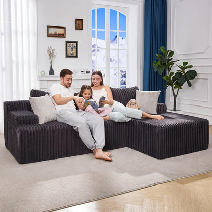Boneless Couch Modular Sectional Sofa L-Shape Lounge Cloud Couch3