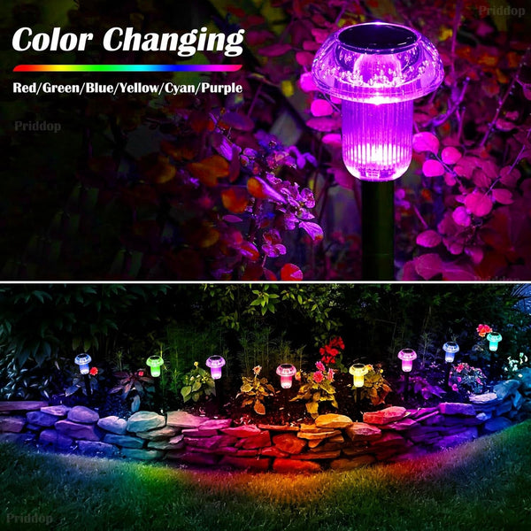 Solar Christmas Lights Outdoor Waterproof 8 Pack Color Changing LED5