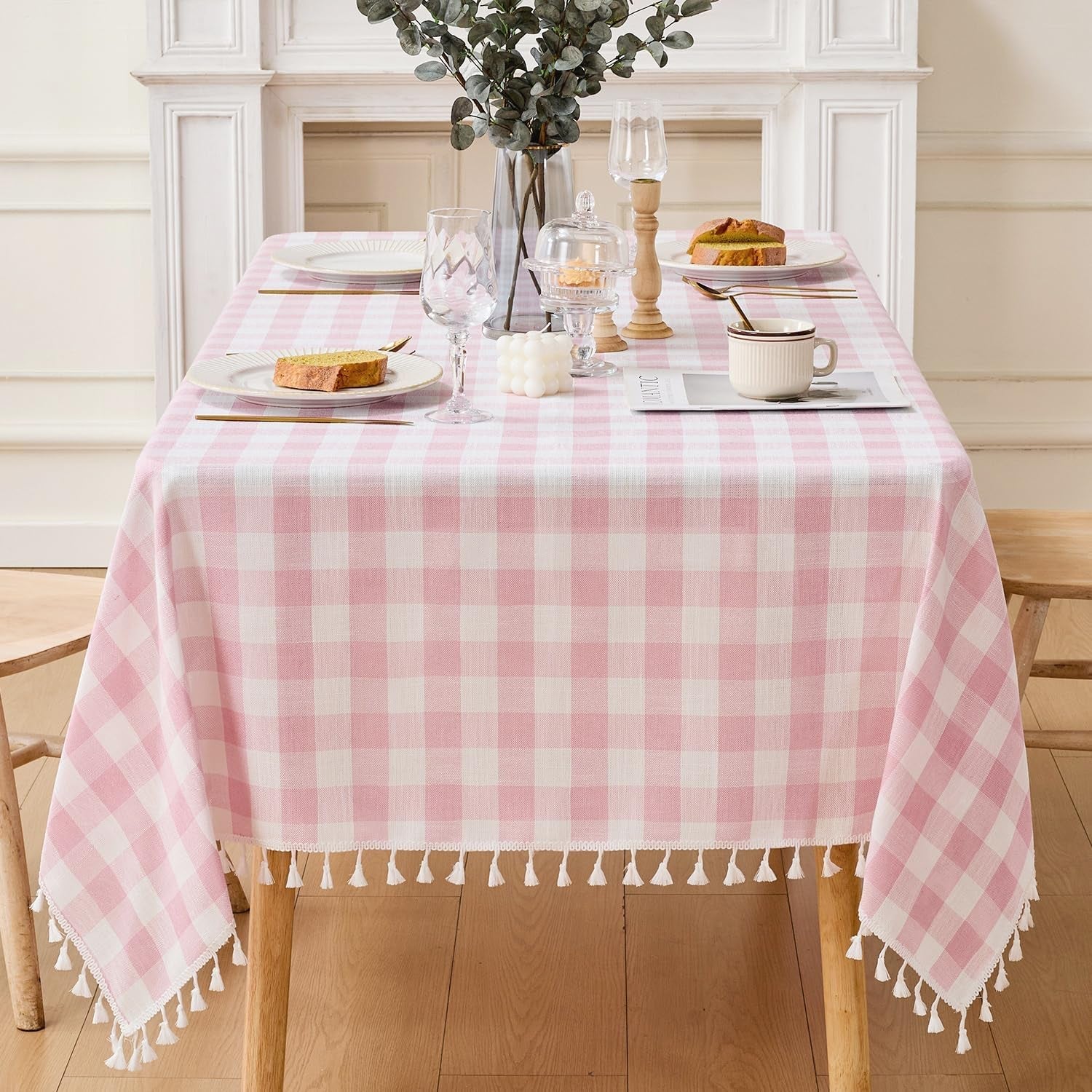 gingham-tablecloth-rectangle-cotton-linen-fabric-checkered-table-cloth-with-tassel-washable-wrinkle-free-buffalo-plaid-table-cover-for-birthday-party-picnic-outdoor-pink-55x75