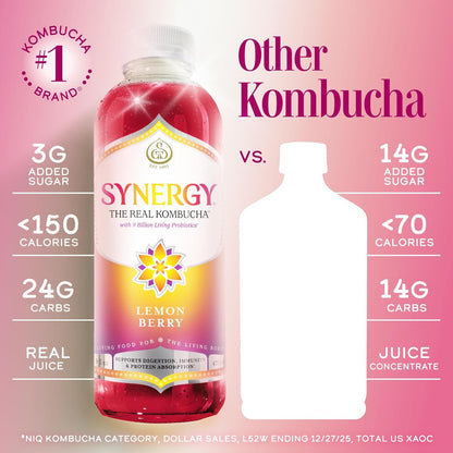 the Real Kombucha - Lemon Berry - 16 Fl Oz Bottle - Raw Probiotic Drink for Gut Health and Immune Support4