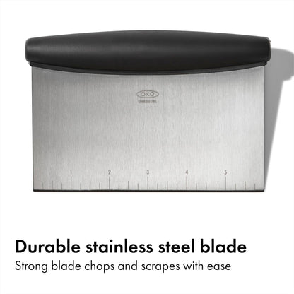 OXO Good Grips Multi-Purpose Scraper & Chopper | Dough Cutter for Pizza, Bread and Cookie Dough, Multi-Purpose Vegetable Chopper, Dishwasher-Safe, Pastry Scraper2