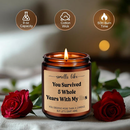 5Th Wedding Anniversary, 5 Year Anniversary Candle Gifts for Him, Her3