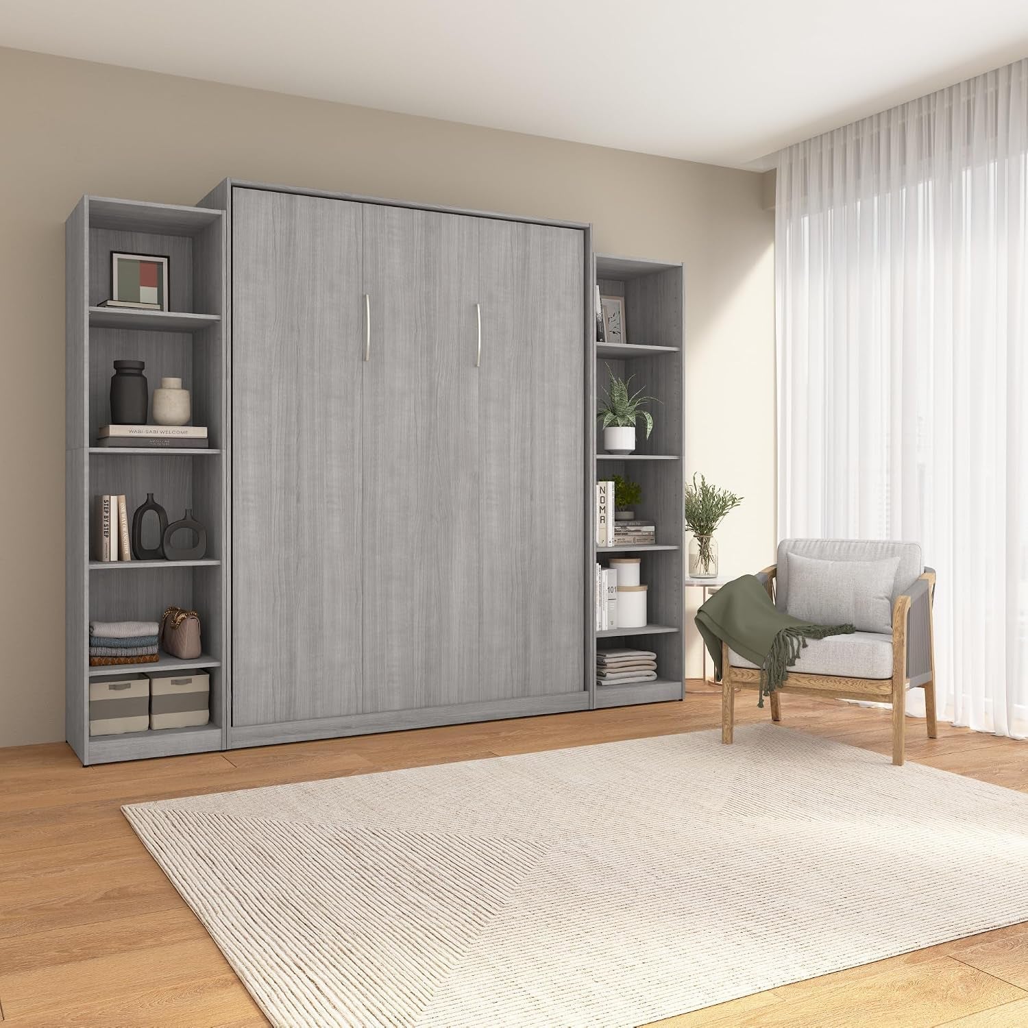 queen-murphy-bed-closet-organizer-platinum-gray-claremont-105w