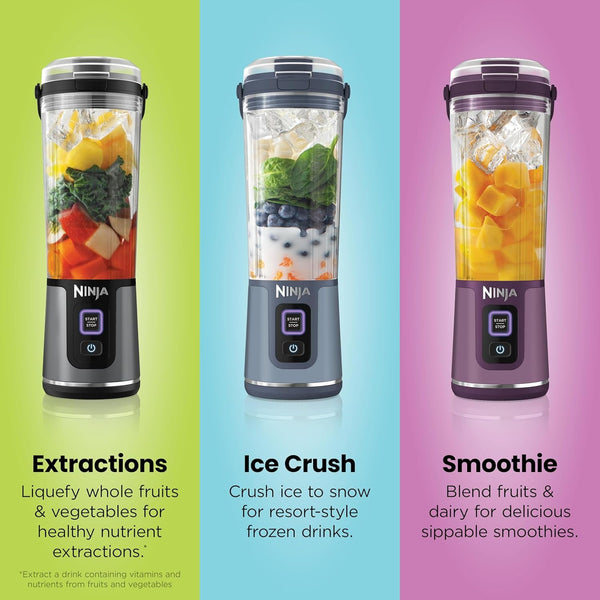 Ninja BC151NV Blast Portable Blender, Cordless, 18Oz. Vessel, Personal Blender-For Shakes & Smoothies, BPA Free, Leakproof-Lid & Sip Spout, USB-C Rechargeable, Dishwasher Safe Parts, Denim Blue | USB-C Rechargeable, Cordless Blending Anywhere. Blastblade Crushes Ice & Frozen Fruit. Leakproof Sip Lid, Dishwasher Safe.9