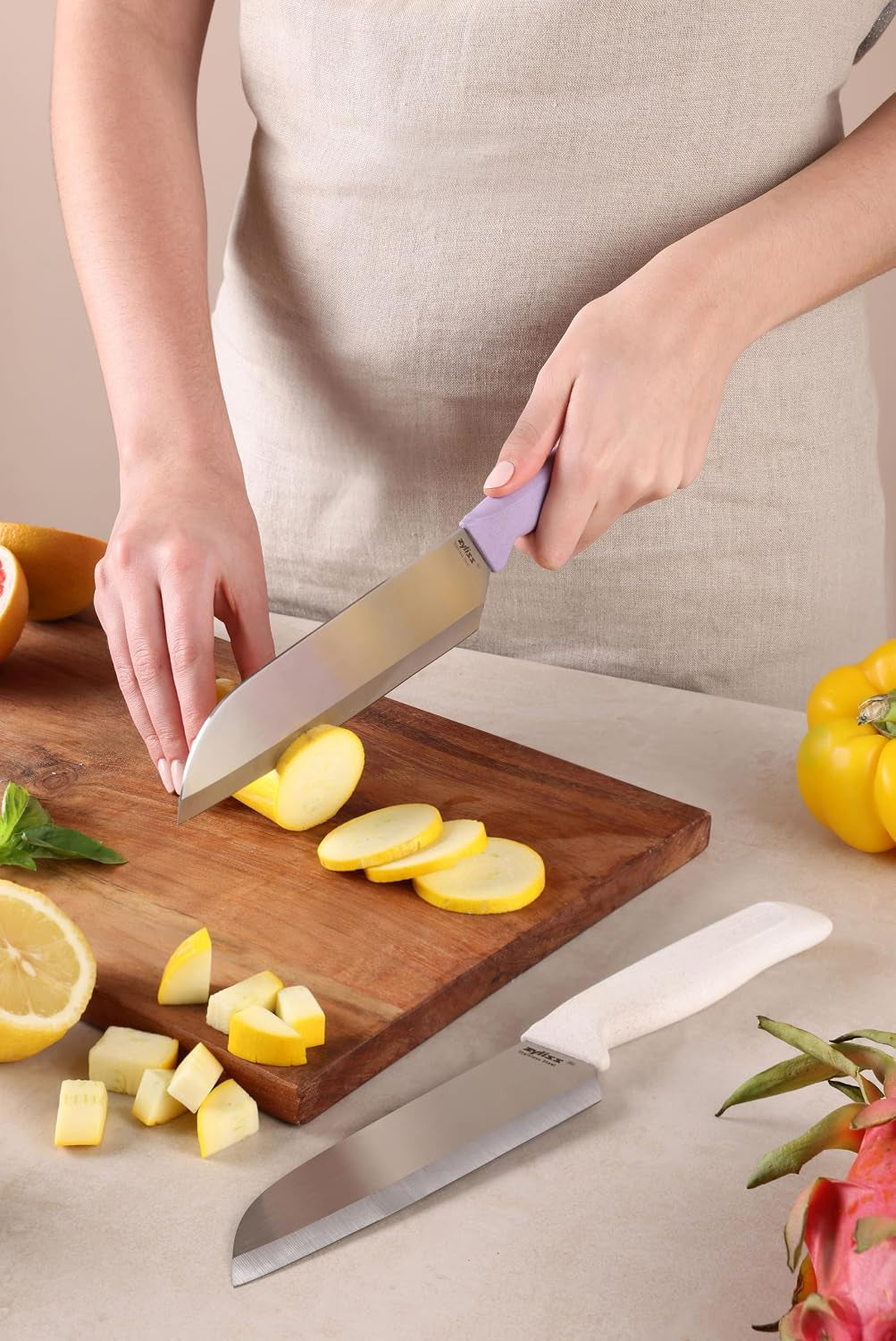classic-2-piece-santoku-knife-set-stainless-steel-15-hollow-ground-blades-ergonomic-wheat-straw-handles-finger-guard-blade-covers-dishwasher-safe