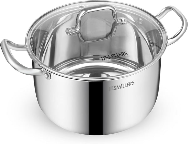 Stainless Steel Stock Pot - 8 Quart, Soup Pot Induction Compatible, Cooking Pot with Riveted Handle, Oven & Dishwasher Safe1