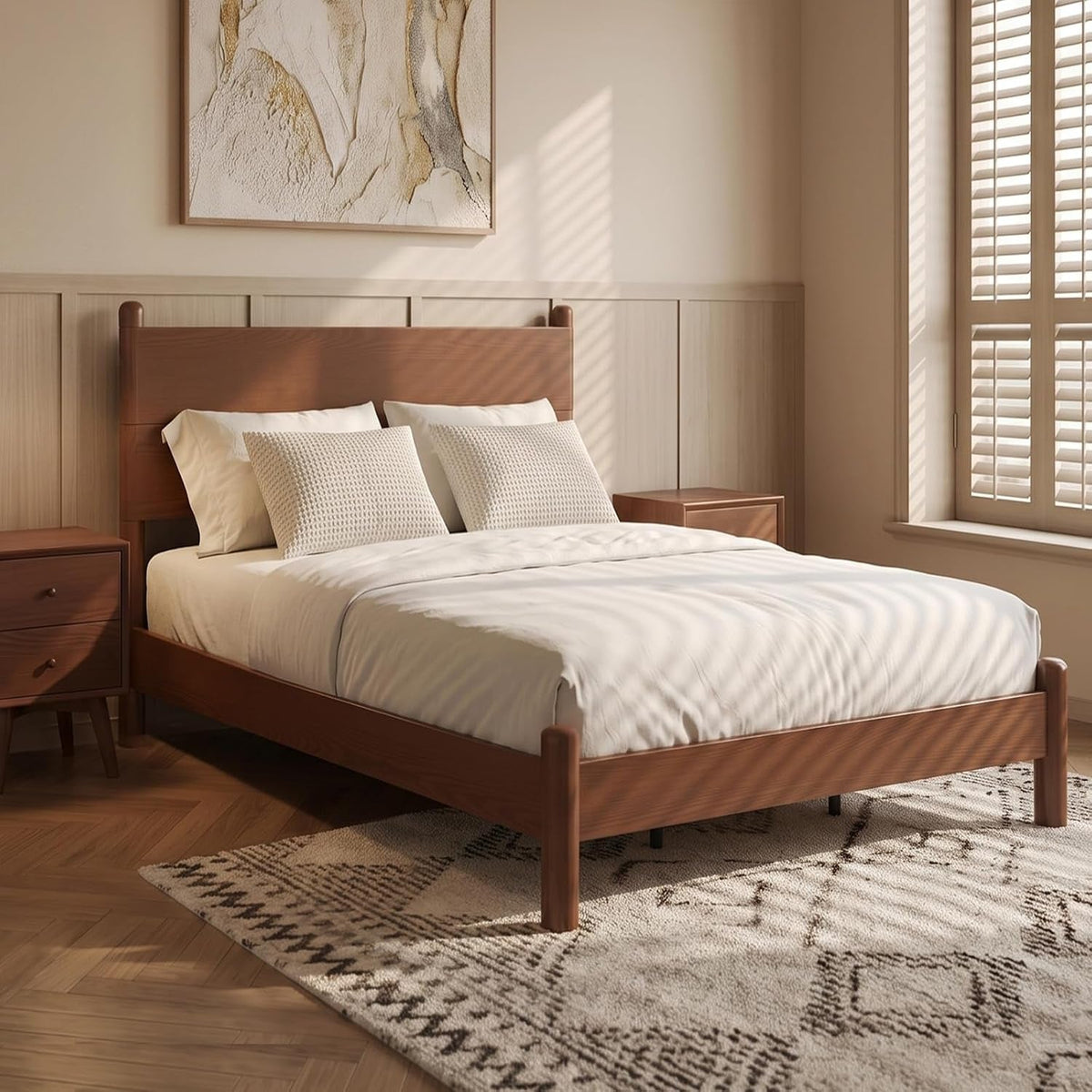 solid-wood-full-size-bed-frame-with-tall-headboard-brown