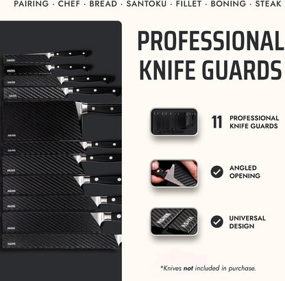 Professional Chef Knife Edge Guards – 11 Piece Knives Universal Covers - Extra Strength ABS Plastic and Food Safe Kitchen Knife Sheath Covers – Knives Not Included2