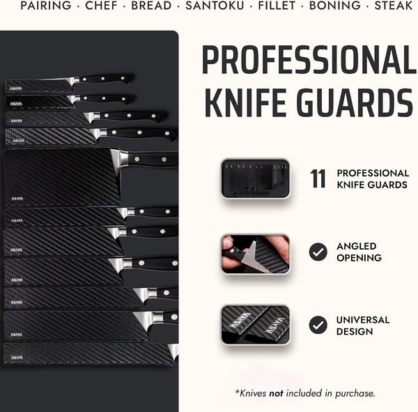 Professional Chef Knife Edge Guards – 11 Piece Knives Universal Covers - Extra Strength ABS Plastic and Food Safe Kitchen Knife Sheath Covers – Knives Not Included2