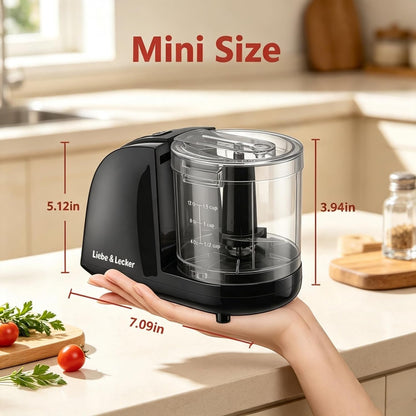 Mini Food Processor 1.5 Cup Electric Food Chopper | Vegetable Chopper for Onions Garlic Meat Food, Chopper Container for Dicing, Mincing & Puree, Dishwasher Safe Compact Size2