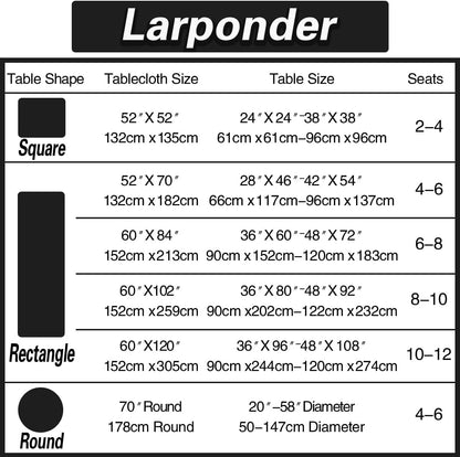 Black Tablecloth Rectangle, Jacquard, 52" X 70"5