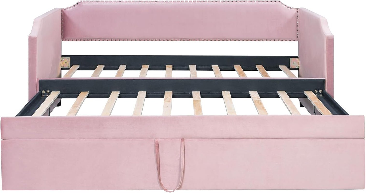 multifunctional-upholstered-twin-to-king-daybed-with-trundle-pink