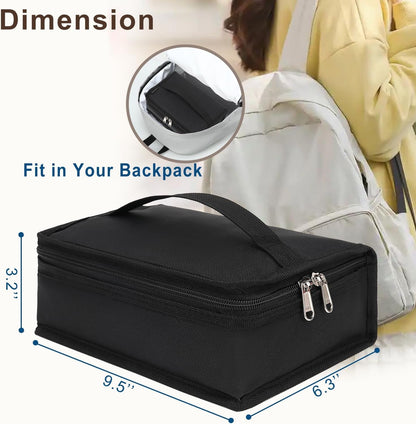 Small Insulated Lunch Box Portable Soft Bag Mini Cooler Thermal Meal Tote Kit with Handle for Work & School, Black4