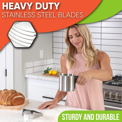 Medium Dough Blender Hand Tool - Durable Pastry Cutter - Black | Heavy Duty Dough Mixer W/ Stainless Steel Blades, Professional Pastry Blender for Easy Mixing, Dishwasher Safe4