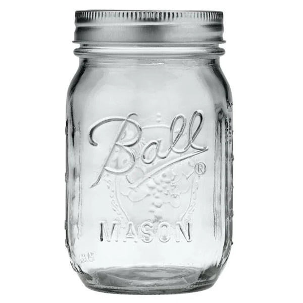 Glass Mason Jar, Regular Mouth, Pint Size, 16 OZ (Pack of 3)2