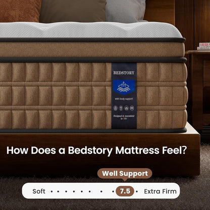 Extra Firm Queen Mattress 12 Inch - Pain-Relieving Hybrid Mattress for Extra Lumbar & Hip Support - No Sagging Bed in a Box - 365-Night Trial - No Odor, Fiberglass-Free, Certipur-Us Certified4