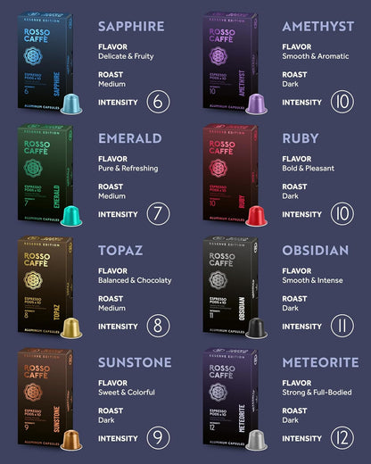 Espresso Pods for Nespresso Original Machines, Variety Pack 80 | 8 Signature Blends • Italian Made • Rich Crema • Medium to Dark Roast3