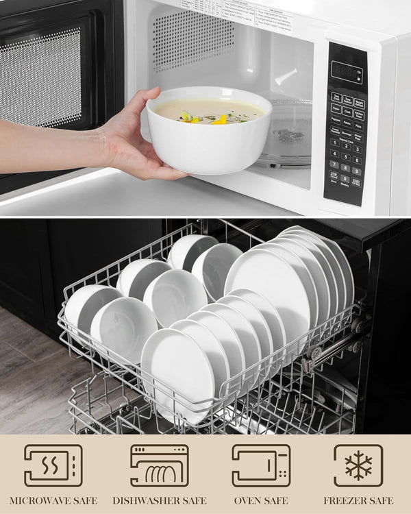 18-Piece Dinnerware Set for 6, White Porcelain Dishes4