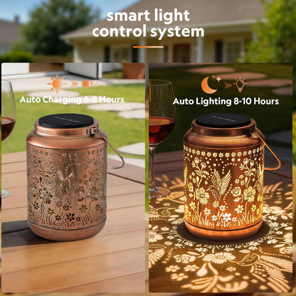 Hanging Solar Lantern Hummingbird Lights for Outdoor Table Decor8