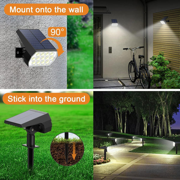 Solar Light Outdoor, IP68 Waterproof, 65 LED, Cool White, 6 Pack5