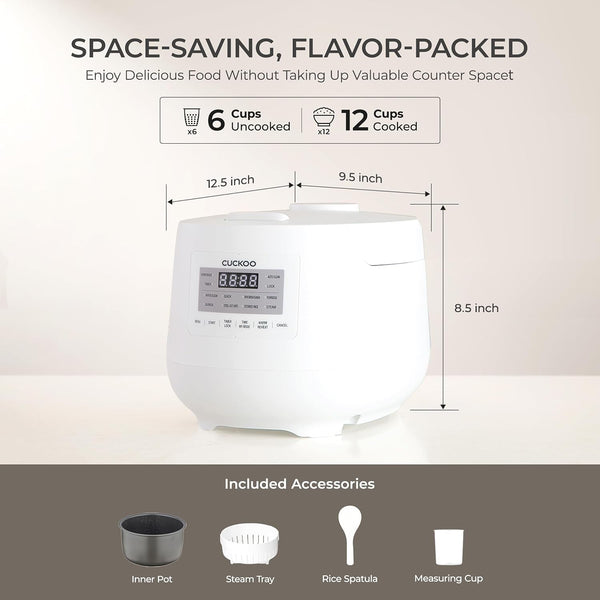 6-Cup / 1.5 Qt. (Uncooked) Micom Rice Cooker and Warmer, Steamer Basket, 11 Operating Modes: White Rice, Brown Rice & More, Nonstick Inner Pot, Made in Korea, Small Rice Cooker, Multi Cooker, CR-0641F | 6-Cup Uncooked Capacity, Nonstick Inner Pot, 8 Cooking Modes, Quick White Rice in 30-36 Minutes, Auto Clean, Made in Korea3