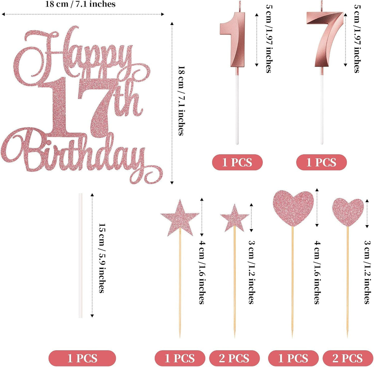 17th-birthday-cake-decorations-17th-birthday-candles-cake-numeral-candles-and-glitter-happy-17th-birthday-cake-toppers-set-for-birthday-party-supplies-rose-gold