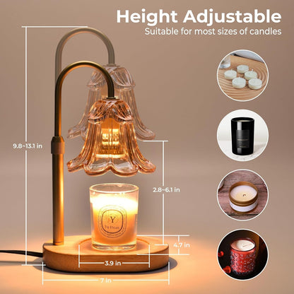 Candle Warmer Lamp with Timer Dimmable Adjustable Height Amber5