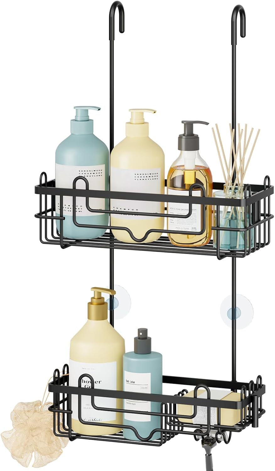 over-the-door-shower-caddy-2-tier-hanging-shower-organizer-with-soap-holder-rustproof-bathroom-storage-and-organizer-rack-for-shampoo-towels-and-toiletries-black