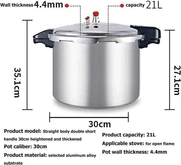 Large Capacity Pressure Cooker Thickened Explosion-Proof Stress Pot，Multi-Function Large Pot Induction Cooker, Gas Stove Suitable for Hotels，Restaurants (Size : 30L)4