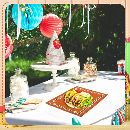 Mexican Placemats Set of 6 Cinco De Mayo Decorations Table Mats 12X18 Inch Rustic Mexican Fiesta Cloth Place Mats Heat Resistant for Dining Table Kitchen Wedding Party(Classic)6