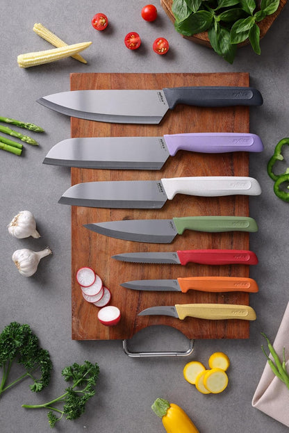 Classic 2 Piece Santoku Knife Set, Stainless Steel 15° Hollow-Ground Blades, Ergonomic Wheat Straw Handles, Finger Guard & Blade Covers, Dishwasher Safe12