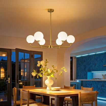 Gold Sputnik Chandelier 6-Light Mid Century Pendant for Dining Room2