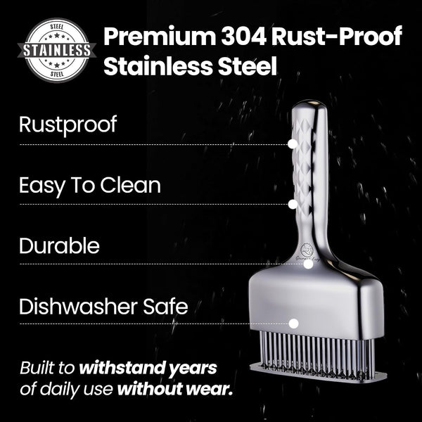 Meat Tenderizer Tool with 60 Sharp Blades & Non-Slip Handle5