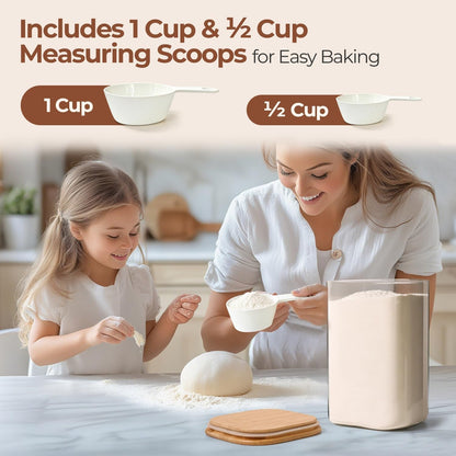 Flour Sugar Storage Containers 4 Qt, Set of 2 Glass Flour Container6