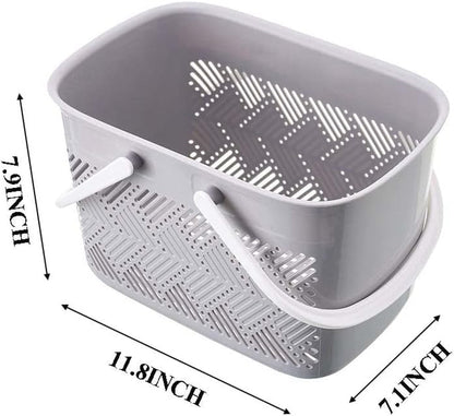 Shower Caddy Portable,College Dorm Organizer Plastic Bathroom Storage Organizer Bins Cute Shower Caddy Basket with Handle Portable Caddy Basket 11.8 * 7.1 * 7.9 Inch - Grey2