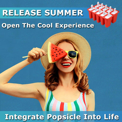 Silicone Popsicle Molds 10-Cavity, DIY Ice Pop Mold for Kids Adult Teens, BPA Free Ice Cream Molds for Party Yogurt Juice Smoothies Sticks2