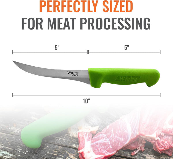 5" Boning Knife for Meat Processing: High-Carbon Stainless Steel Filet Knife, Curved, Semi-Stiff Blade for Deer, Brisket Trimming & Butchery3