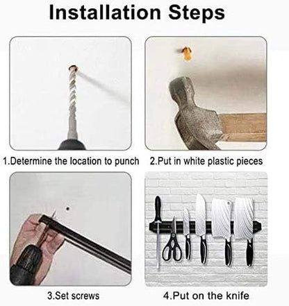 Magnetic Knife Strips(15 Inch X Set of 2) Magnetic Knife Storage Strip, Knife Holder, Knife Rack, Knife Strip, Kitchen Utensil Holder, Tool Holder, Multipurpose Magnetic Knife Rack7