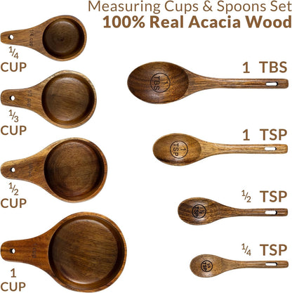 Wooden Measuring Cups and Spoons Set - Cute Measuring Cups, Wood Kitchen Accessories2