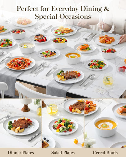 24-Piece Dinnerware Set for 8, White Porcelain Dishes7