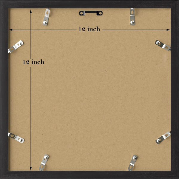 Picture Frames Set of 9, 12X12 In, Acrylic Cover, Black4