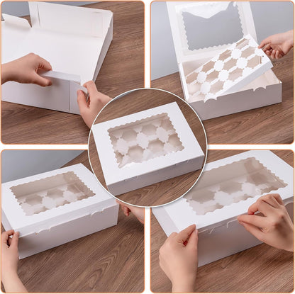 6PCS Cupcake Boxes Hold 12 Cupcakes, Cupcake Containers with Window5