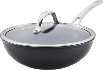 X Hybrid Nonstick Induction Stir Fry Wok Pan Cookware with Lid, Dishwasher Safe, Compatible with All Stovetops, 10 Inch - Charcoal Gray1