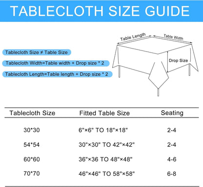 2 Pack Faux Linen Square Tablecloth, 60 X 60 Inch, Champagne3
