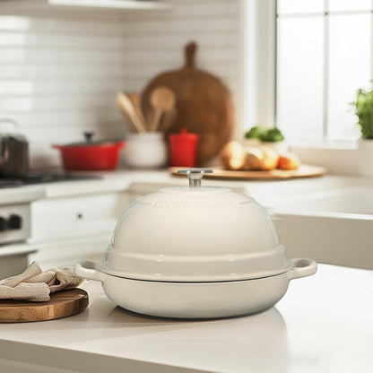 Enameled Cast Iron Dutch Oven Pot with Lid, round Bread Oven for Homemade Sourdough Bread Baking, 6 Quart, White7